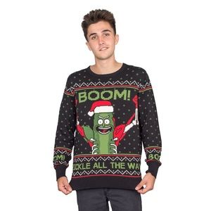 NWOT Ripple Junction Rick‎ and Morty Boom! PickleRick Ugly Christmas Sweater